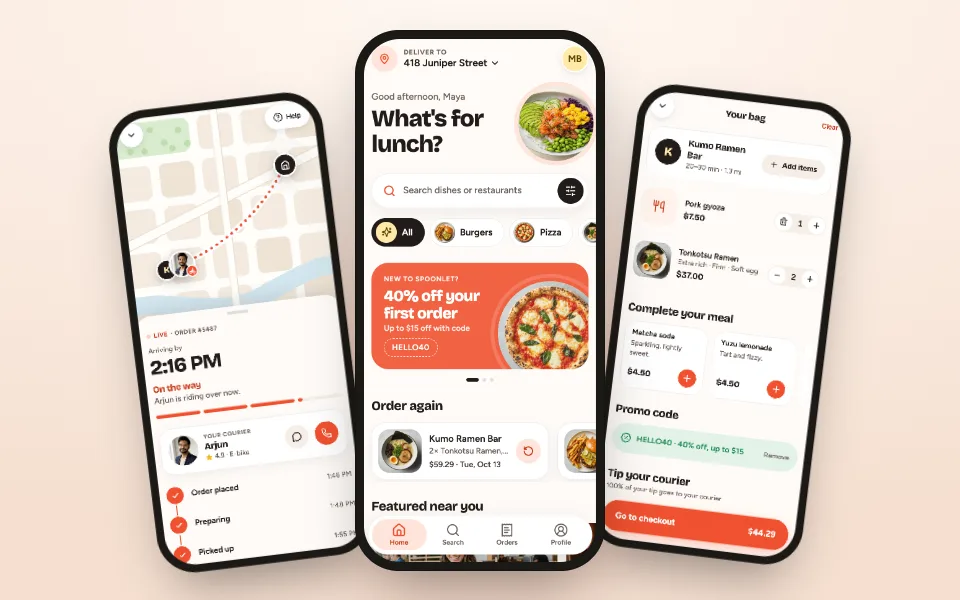 Spoonlet food delivery template